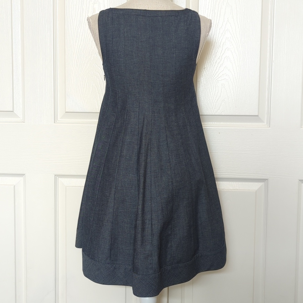 Theory Denim Darted Pleated Sleeveless Dress, Size 0 - Picture 5 of 8